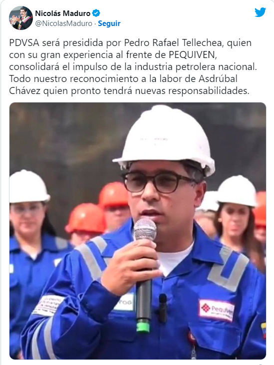 Pedro Rafael Tellechea nuevo presidente de PDVSA