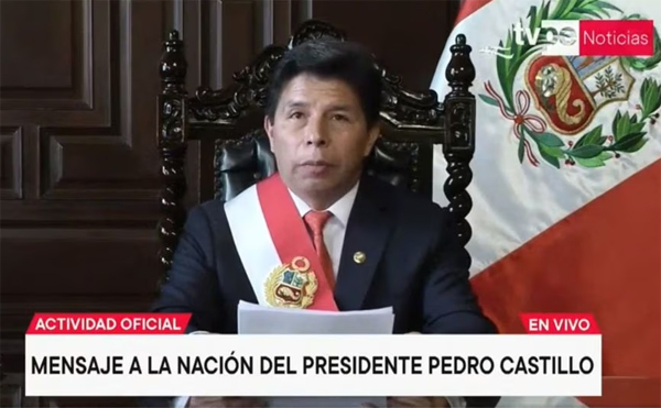 Pedro Castillo, el presidente destituido por el Congreso, anunció este miércoles cinco medidas, entre las que figuraba la disolución “temporal” del Congreso y la instauración de un Gobierno de “emergencia excepcional”. 