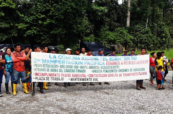 El Comando Conjunto de las Fuerzas Armadas de Ecuador denunció que dos militares resultaron heridos en una protesta de habitantes en las inmediaciones de un campo petrolero en la provincia de Orellana.