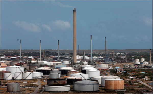 Curacao Oil Refinery antiguamente operada por PDVSA en Willemstad, Curazao, 22 de Febrero, 2019.