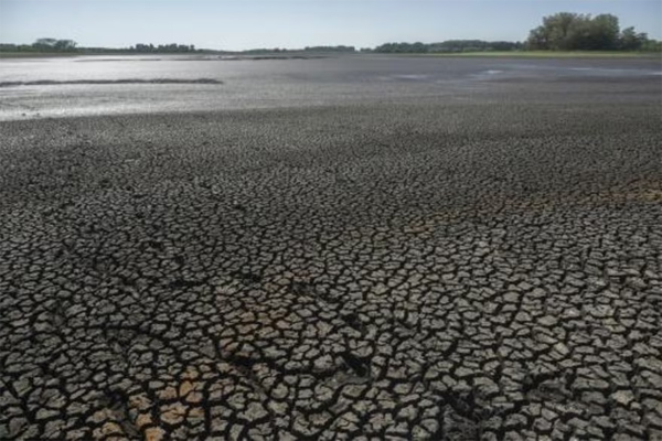  La represa seca de Canelón Grande, en el sur de Uruguay, el 14 de marzo de 2023