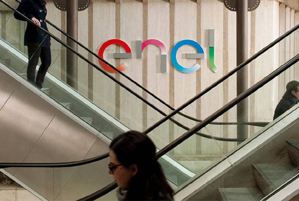 Logo de Enel en  pared (Enel)