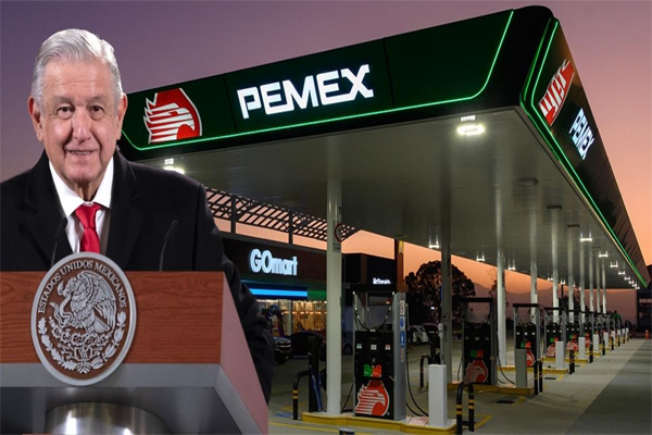 AMLO perdona a Pemex MXN$110.000 millones de impuesto DUCPemex enfrenta vencimientos de deuda por US$10.900 millones en 2024.(Polemon)