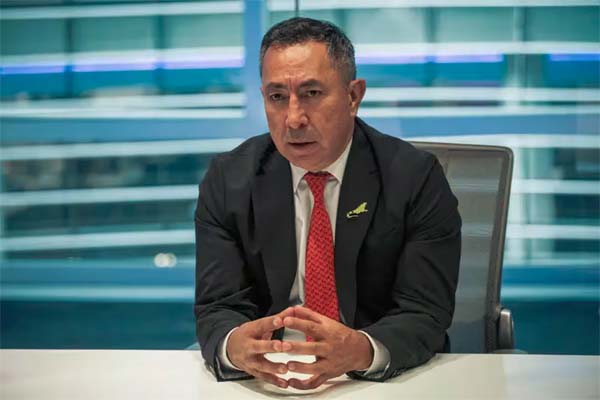 El presidente de Ecopetrol, Ricardo Roa, señaló que las energías limpias que Ecopetrol está generando no son para competirle a Isagen, Celsia o Enel, sino para desarrollar la propia demanda y manejar el autoabastecimiento.(Victor J. Blue/Bloomberg)