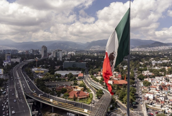 The monumental Mexican flag of San Jeronimo Lidice in the south of Mexico City, Mexico, on Thursday, Sept. 22, 2022. 