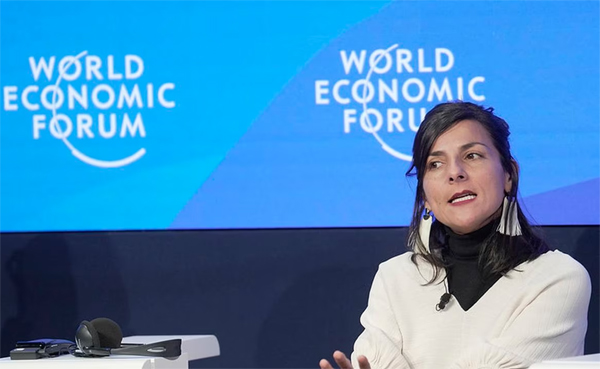 Irene Vélez,Mines Minister, in Davos (Suiza)