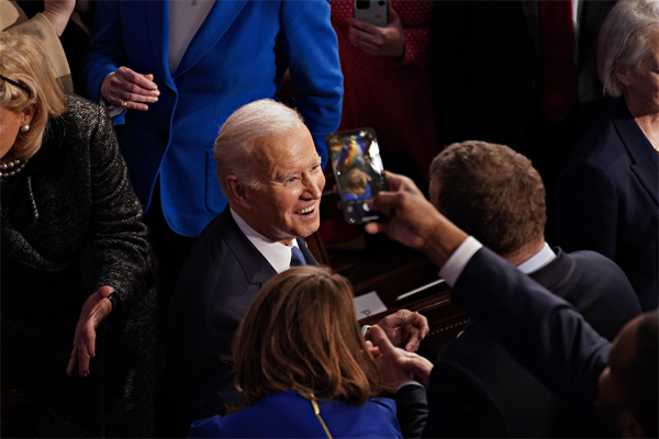 US President Joe Biden arrives to deliver the State of the Union address at the US Capitol in Washington, DC, US, on Tuesday, Feb. 7, 2023. 