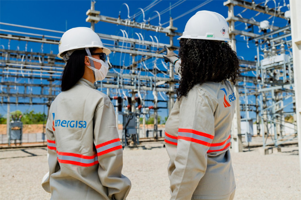 Brazil’s Energisa workers at a energy distribution facility