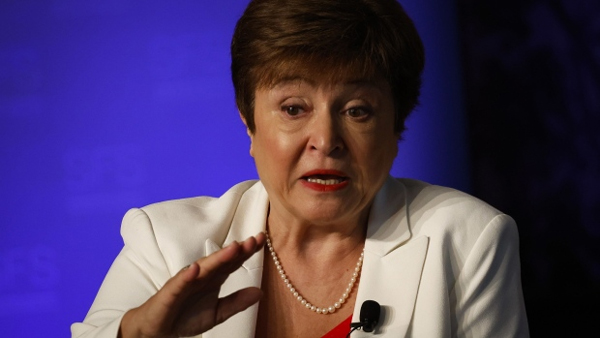 Kristalina Georgieva, managing director of the International Monetary Fund (IMF), speaks at Georgetown University in Washington, DC, US, on Thursday, Oct. 6, 2022. 