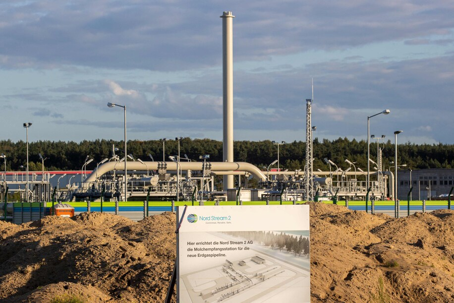 The Nord Stream 2 landfall facility in Lubmin, Germany, in September 2020. (Odd Andersen/AFP/Getty Images)