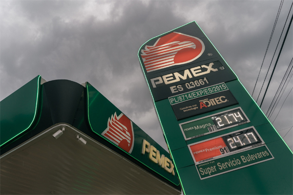 A Pemex gas station in Naucalpan, Mexico. 