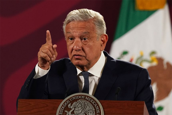 Andres Manuel Lopez Obrador speaks in Mexico City, June 22, 2022.