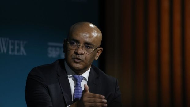 Bharrat Jagdeo, vice president of Guyana, speaks during the 2023 CERAWeek by S&P Global conference in Houston, Texas, US, on Monday, March 6, 2023. (Aaron M. Sprecher/Bloomberg)