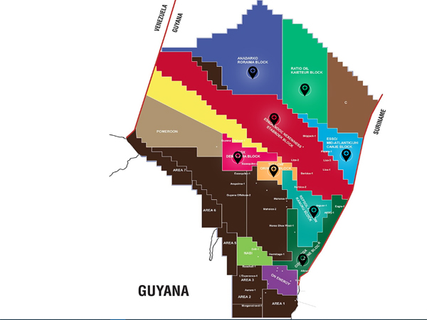 Oil blocks in Guyana offshore.