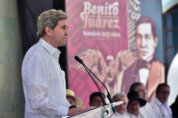 John Kerry speaks in Guelatao de Juarez, Mexico, March 21.