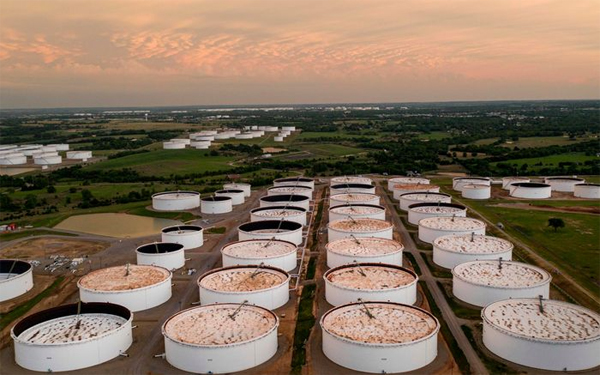 EIA reports a 1.2 million-barrel weekly rise in U.S. crude inventories.