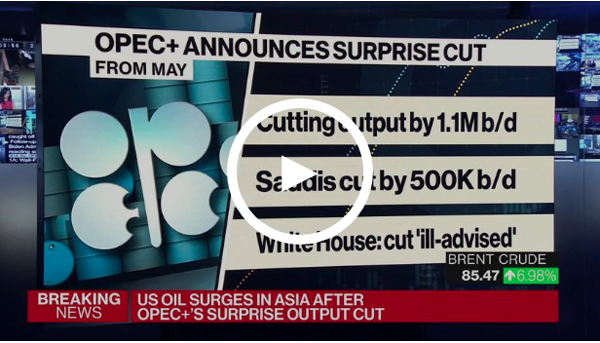 Oil Surges After OPEC+'s Unexpected Crude Production Cut