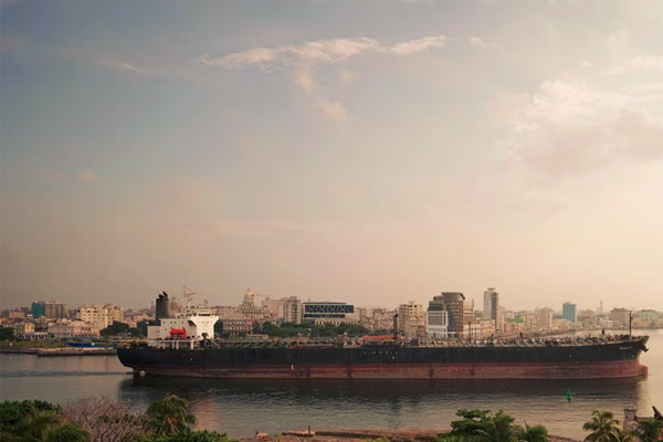 A tanker leaves Havana's bay, Cuba, September 9, 2023. (Alexandre Meneghini/Reuters)