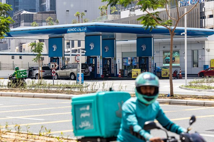An Abu Dhabi National Oil Co. gas station in Dubai; the state-owned company plans to boost oil production. (Christopher Pike/Bloomberg News)