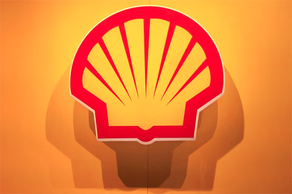 The logo of British multinational oil and gas company Shell is displayed during the LNG 2023 energy trade show in Vancouver, British Columbia, Canada, July 12, 2023. REUTERS/Chris Helgren/