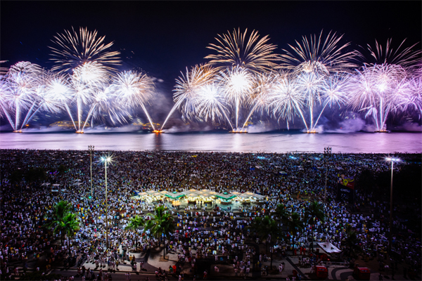New Year's Eve in Copacabana Beach, Rio de Janeiro, Brazil  (Brazilian Report)