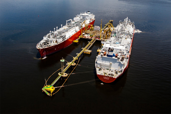 Petrobras Guanabara Bay LNG Import Terminal, upgraded to 170,000 cubic meters of LNG storage capacity and a sendout capability of 22.5 million cubic meters per day.(Excelerate Energy)
