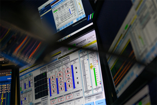 Artificial intelligence programs support the automation of drilling operations at a Nabors Industries Ltd. control room in Houston on March 11.Photographer: Callaghan O’Hare/Bloomberg