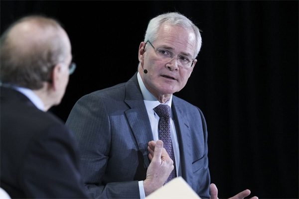 Exxon CEO Darren Woods at the 2023 CERAWeek conference.Photographer: Bloomberg