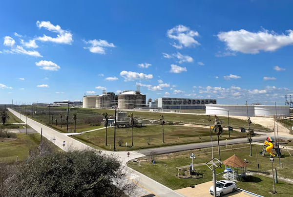 Storage tanks and gas-chilling units are seen at Freeport LNG, the second largest exporter of U.S. liquified natural gas, near Freeport, Texas, U.S., February 11, 2023. Reuters/Arathy Somasekhar