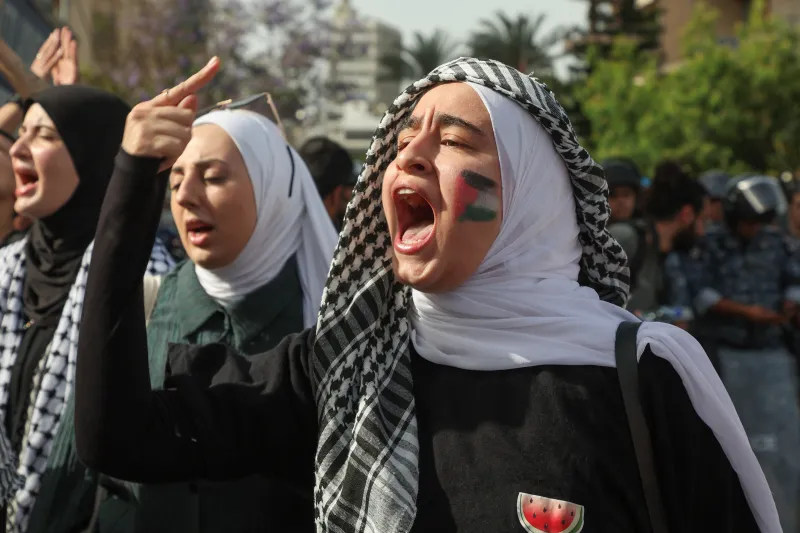 A protest in support of Gazans, Beirut, Lebanon, May 2024 (Mohamed Azakir / Reuters)