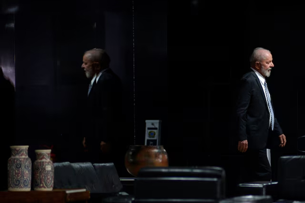 Brazilian President Luiz Inacio Lula da Silva arrives for a meeting at the Planalto Palace in Brasilia, Brazil, July 3, 2024. REUTERS/Andressa Anholete 