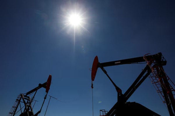 Oil rigs are seen at Vaca Muerta shale oil and gas drilling, in the Patagonian province of Neuquen, Argentina January 21, 2019. Picture taken January 21, 2019. REUTERS/Agustin Marcarian