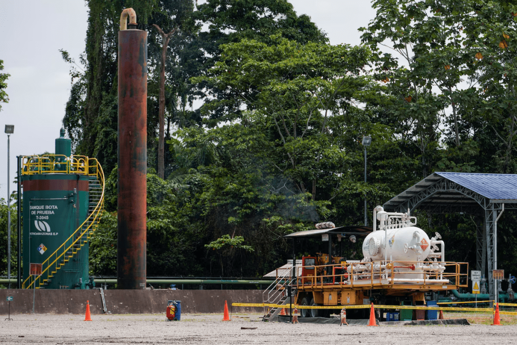 An infrastructure of Ecuador's state-run oil company Petroecuador is pictured outside of Nueva Loja, Ecuador May 3, 2022. REUTERS/Santiago Arcos