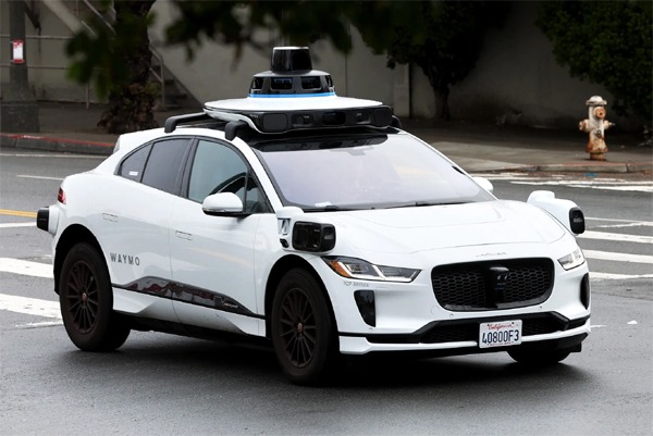 A Waymo autonomous taxi in San Francisco, California, in 2023. Photographer: David Paul Morris/Bloomberg